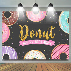 Funkeln Süss Krapfen Schwarz Glücklich Geburtstag Party Hintergrund