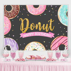 Funkeln Süss Krapfen Schwarz Glücklich Geburtstag Party Hintergrund