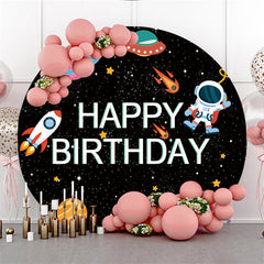 Funkeln Universum Astronaut Glücklich Geburtstag Runden Hintergrund