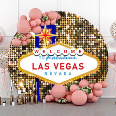 Funkeln Willkommen Zu Las Vegas Fabelhaft Runden Hintergrund