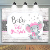 Funkeln Weiß Und Rosa Elefant Baby Dusche Hintergrund