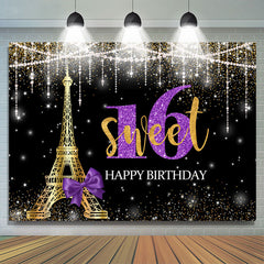 Ein großes Lob Turm Glücklich Geburtstag Süss 16 Funkeln Bokeh Hintergrund für Party