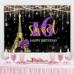 Ein großes Lob Turm Glücklich Geburtstag Süss 16 Funkeln Bokeh Hintergrund für Party