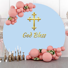 Gott Segnen Blau Thema Glücklich Geburtstag Kreis Hintergrund