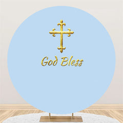 Gott Segnen Blau Thema Glücklich Geburtstag Kreis Hintergrund