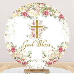 Gott Segnen Gold Kreuzen Glücklich Geburtstag Runden Hintergrund