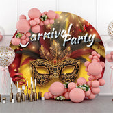 Gold Und Schwarz Festher Maske Runden Karneval Party Hintergrund