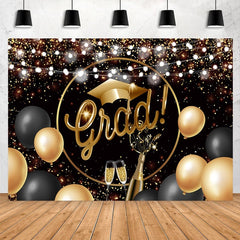 Gold Und Schwarz Funkeln Luftballons Hell Grad Hintergrund