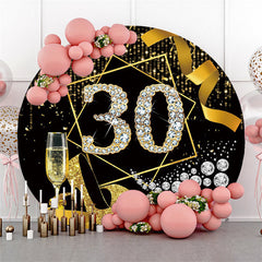 Gold Und Schwarz Funkeln Absätze Glücklich 30 Geburtstag Hintergrund