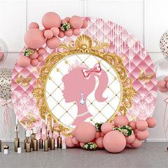 Gold Und Rosa Schön Prinzessin Runden Geburtstag Hintergrund