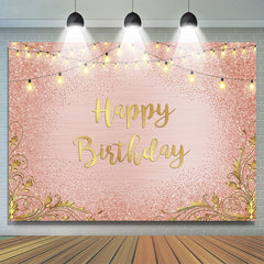 Gold Und Rosa Bokeh Prächtig Glücklich Geburtstag Hintergrund