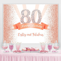 Gold Und Rosa Punkte Glücklich 80 Geburtstag Party Hintergrund