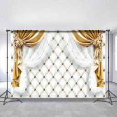 Gold Und Weiß Vorhang Hochzeit Party Dekoration Hintergrund