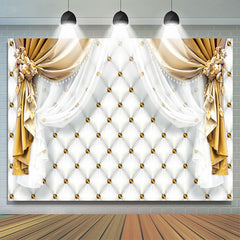 Gold Und Weiß Vorhang Hochzeit Party Dekoration Hintergrund
