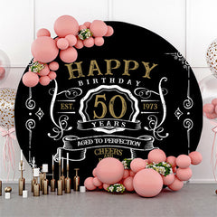 Gold Und Weiß Glücklich 50 Jahre Geburtstag Schwarz Hintergrund