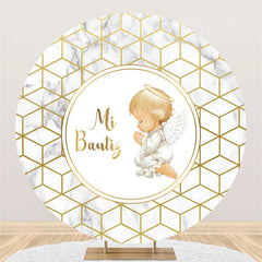 Gold Baby Diamant Muster Babydusche Runden Hintergrund