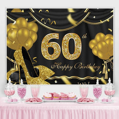 Gold Luftballons Funkeln 60 Glücklich Geburtstag Hintergrund