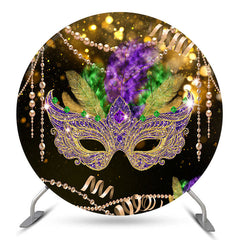 Gold Bokeh Feder Maskiert Ball Runden Party Hintergrund