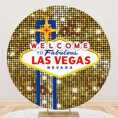 Gold Bokeh Stelle Willkommen Las Vegas Runden Dekoration Hintergrund