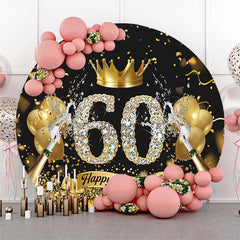 Gold Krone Sekt Runden 60 Geburtstag Hintergrund