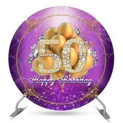 Gold Diamant Ballon 50 Geburtstag Runden Hintergrund