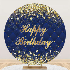 Gold Diamanten Runden Marine Blau Glücklich Geburtstag Hintergrund