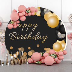 Gold Funkeln Ballon Geburtstag Party Runden Hintergrund