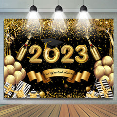 Gold Funkeln Ballon Sekt Abschluss Hintergrund