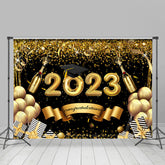 Gold Funkeln Ballon Sekt Abschluss Hintergrund