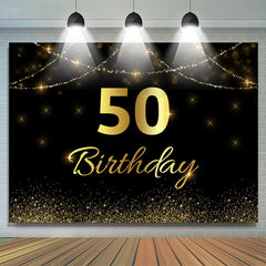 Gold Funkeln Schwarz Bokeh 50 Geburtstag Party Hintergrund