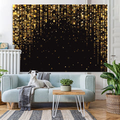 Gold Funkeln Schwarz Glücklich Geburtstag Hintergrund Für Party