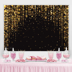 Gold Funkeln Schwarz Glücklich Geburtstag Hintergrund Für Party