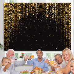 Gold Funkeln Schwarz Glücklich Geburtstag Hintergrund Für Party