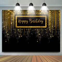 Goldglitzernder schwarzer luxuriöser Glücklich Geburtstag Hintergrund