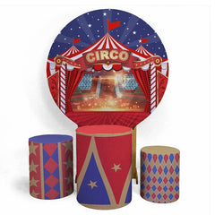 Gold Funkeln Bokeh Rot Zirkus Runden Geburtstag Hintergrund Bausatz