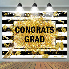 Gold Funkeln Sekt Schwarz Weiß Glückwunsch Hintergrund