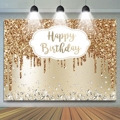 Goldglitter Diamant Hintergrund für Geburtstagsparty