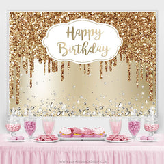 Goldglitter Diamant Hintergrund für Geburtstagsparty
