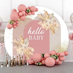 Gold Funkeln Blumen Kreis Boho Babydusche Hintergrund