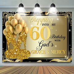 Gold Funkeln Absätze Und Luftballons 60 Geburtstag Hintergrund