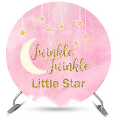 Gold Funkeln Wenig Stern Rosa Baby Dusche Runden Hintergrund