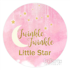 Gold Funkeln Wenig Stern Rosa Baby Dusche Runden Hintergrund