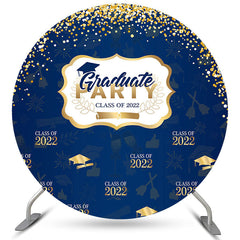 Gold Funkeln Marine Blau Runden Abschluss Party Hintergrund