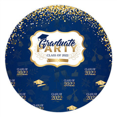 Gold Funkeln Marine Blau Runden Abschluss Party Hintergrund
