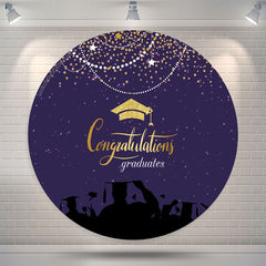 Gold Funkeln Lila Runden Glückwunsch Grad Hintergrund