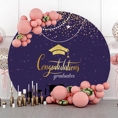 Gold Funkeln Lila Runden Glückwunsch Grad Hintergrund