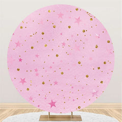 Gold Funkeln Stelle Runden Rosa Stern Geburtstag Hintergrund