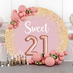 Gold Funkeln Flecken Runden Rosa 21 Geburtstag Hintergrund