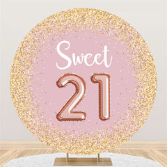 Gold Funkeln Flecken Runden Rosa 21 Geburtstag Hintergrund