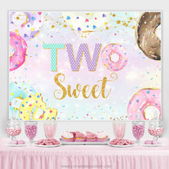 Gold Funkeln Süss Donuts Glücklich 2 Geburtstag Hintergrund